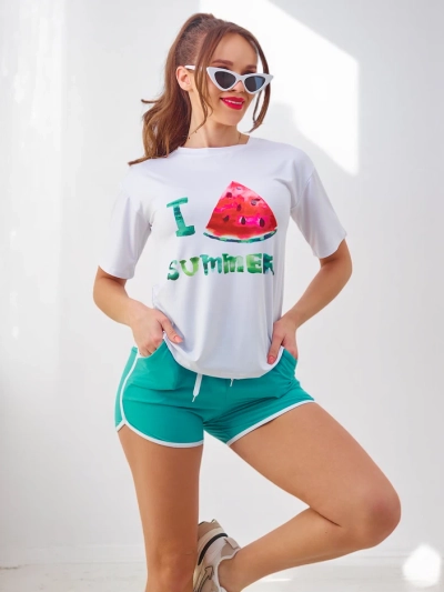 Royalfashion Moteriškas sportinis komplektas su marškinėliais ir šortais Arbūzas
