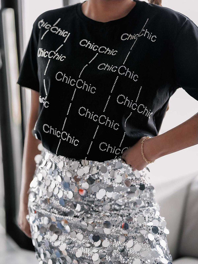 Royalfashion Женская футболка с цирконами