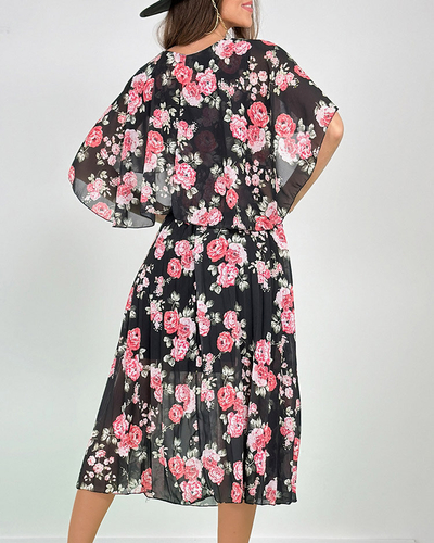 Royalfashion Женское плиссированное цветочное платье-миди