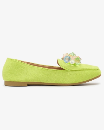 Зеленые мокасины из эко-замши для женщин Gepossa- Footwear