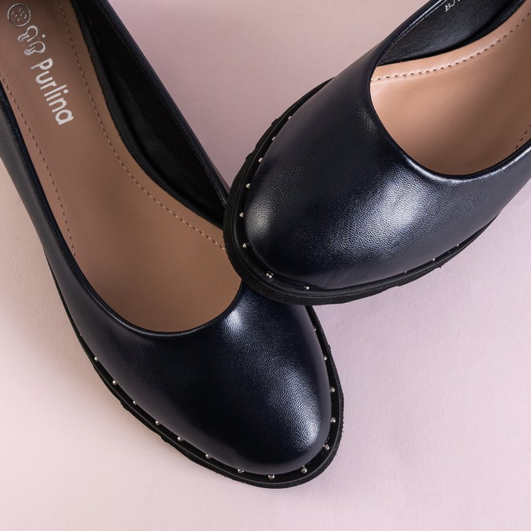 Темно-синие женские балетки Nisa