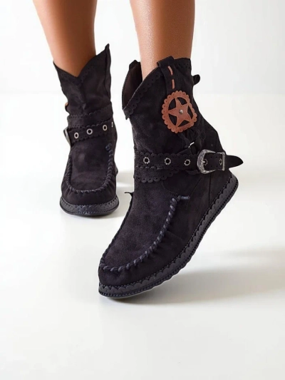 Royalfashion moteriški aulinukai su žemu platforminiu kulnu Indianas