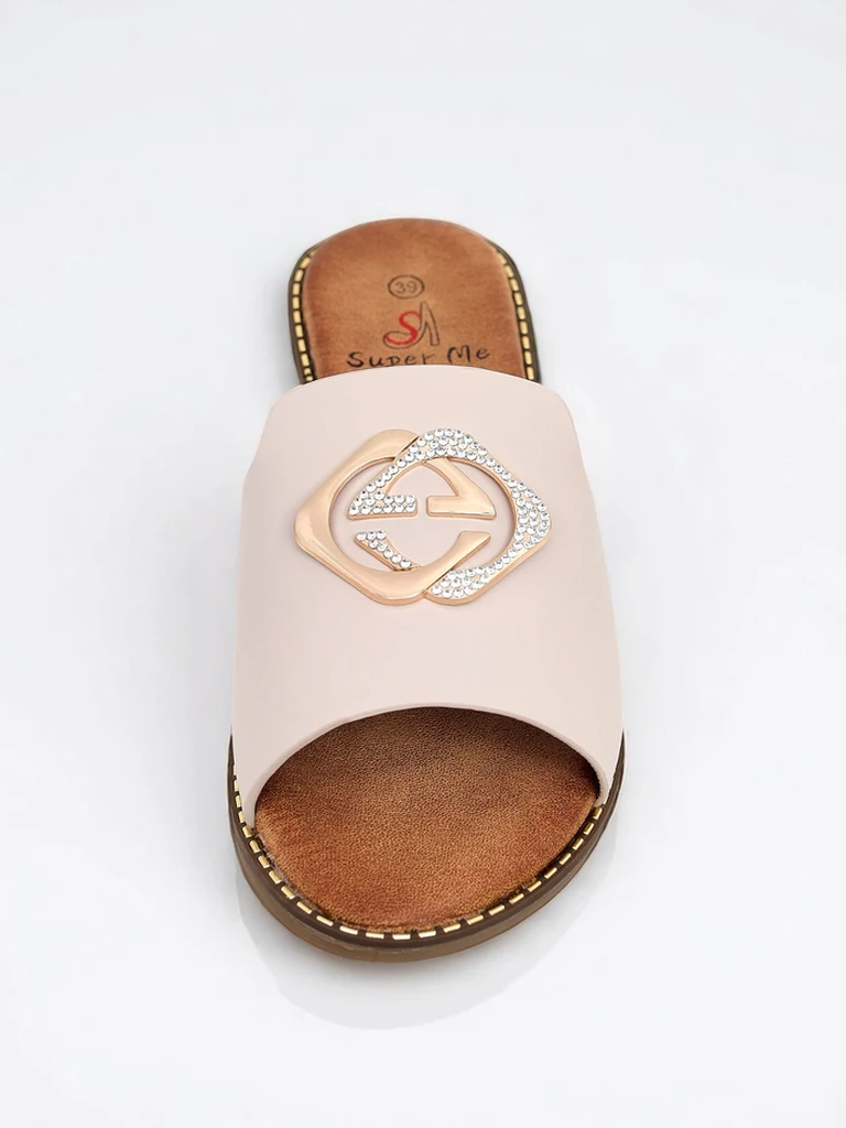 Royalfashion Женские шлепанцы на плоской подошве Goldie Spark