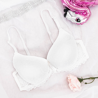 Бюстгальтер женский цвета экрю с кружевом