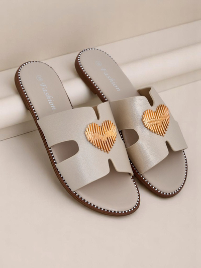 Royalfashion Женские шлепанцы на плоской подошве Heart Chic