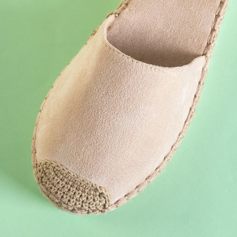 OUTLET Бежевые женские босоножки a'la эспадрильи на платформе Palira-Shoes