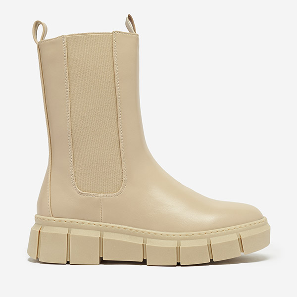 OUTLET Женские сапоги на платформе бежевого цвета Couell- Footwear