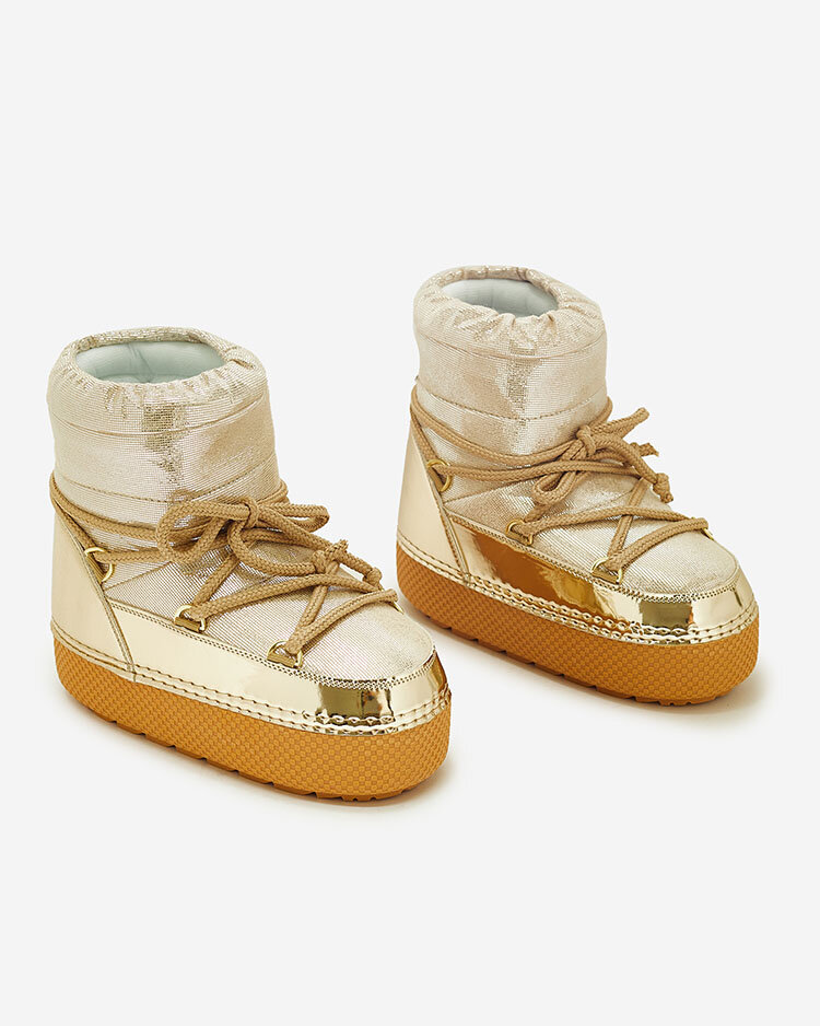 Royalfashion Moteriški auksiniai nėriniuoti sniego batai Yevnoie