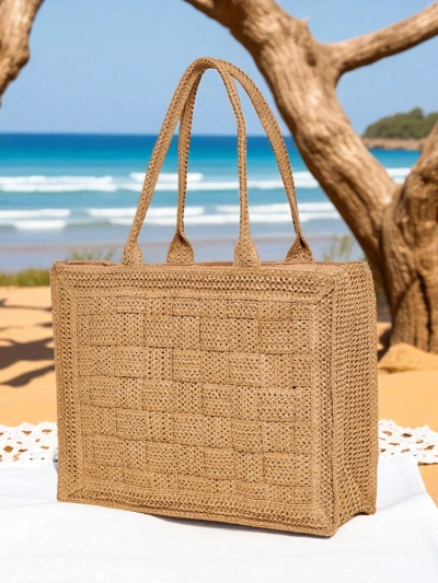 Royalfashion Didelė moteriška šiaudinė rankinė Ariadne Raffia – tobula tau!