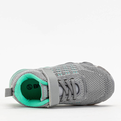 Pilki sportiniai bateliai vaikams su mėtiniais Doni elementais - Avalynė