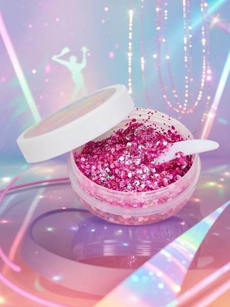 Veido dekoravimo blizgučių gelis rožinės spalvos