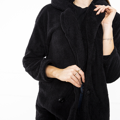 Juodi šilti moteriški megztiniai su sagomis - Drabužiai