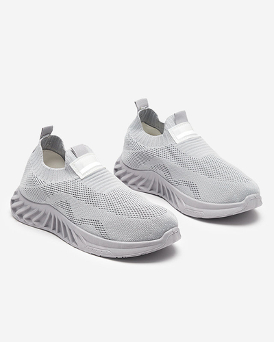 OUTLET Светло-серая спортивная обувь из ткани для женщин Rozane- Обувь