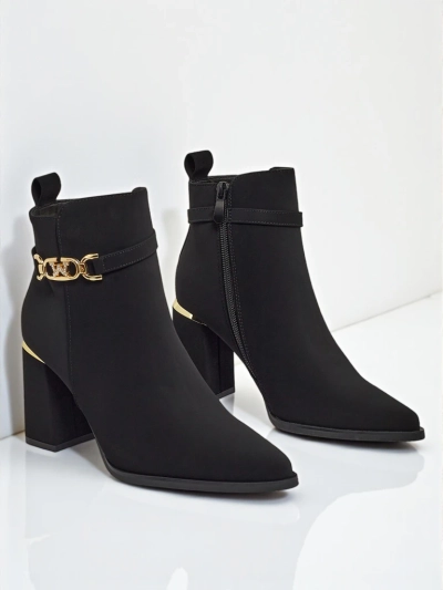 Moteriški eko zomšiniai aulinukai su storu kulnu Ostirena