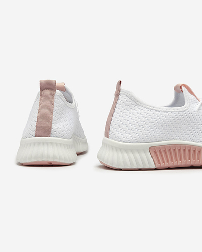 Белые женские спортивные туфли с розовыми вставками Kedeti - Обувь