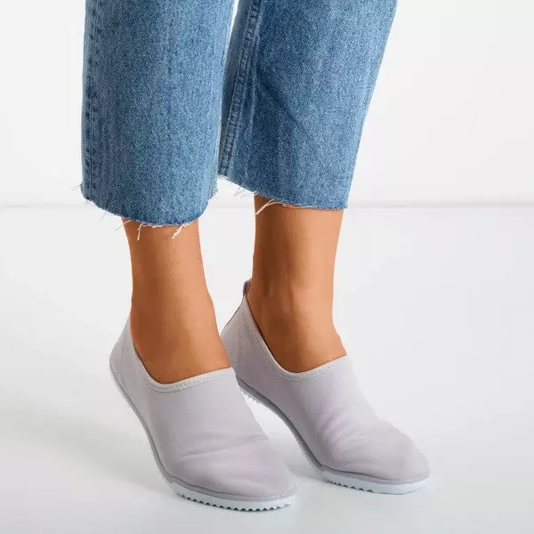 Szare tenisówki slip-on damskie Maywood - Obuwie