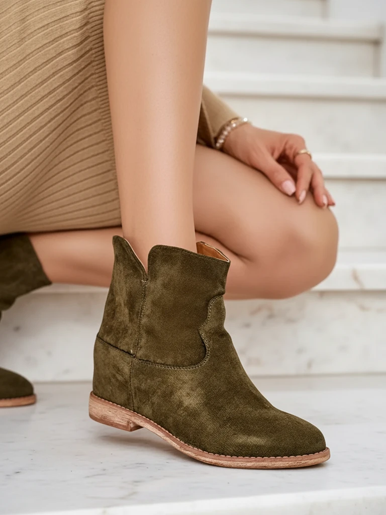 Royalfashion Kovbojų stiliaus baltos ant petnes dengtos platformos Bluston