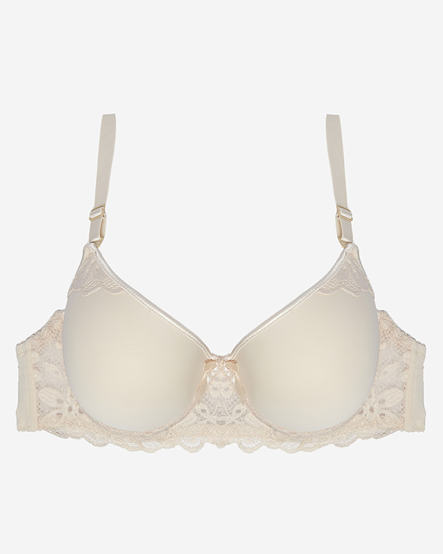 Smėlio spalvos nėriniuota moteriška liemenėlė - Apatinis trikotažas