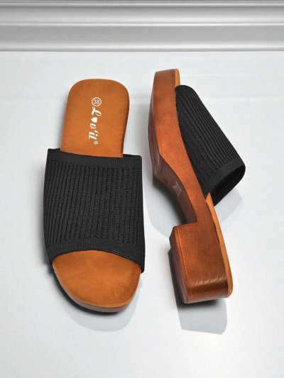 Royalfashion Женские шлепанцы на низком каблуке Ribbed Grace