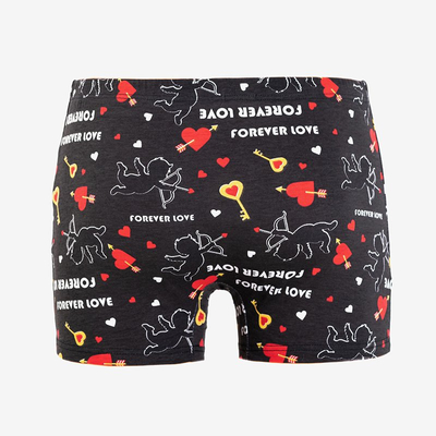 Мужские боксеры черного цвета с принтом - Нижнее белье