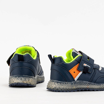 Tamsiai mėlynos ir oranžinės spalvos sportiniai bateliai berniukams Puniso - Avalynė