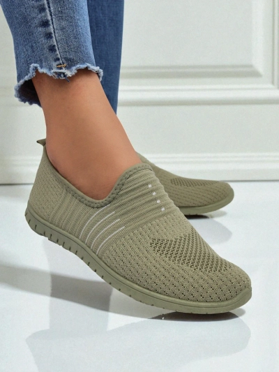 Женские слипоны-мокасины Hypatia Verde из ткани на плоской подошве
