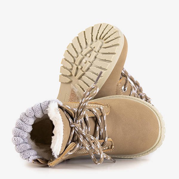 Детские туристические ботинки Valdem светло-коричневые - Обувь