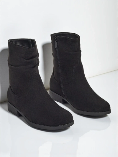 Высокие женские ботинки из эко-замши Norvia