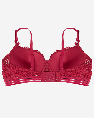 Темно-бордовый кружевной бюстгальтер с чашечками для женщин - Нижнее белье