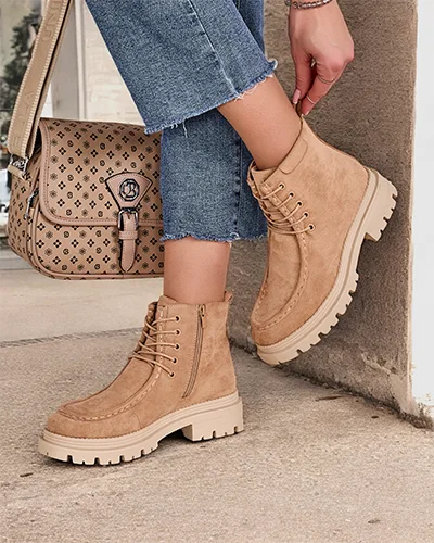 Женские ботильоны на шнуровке Royalfashion Rullose