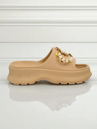 Royalfashion Женские резиновые сандалии с украшениями Slash Glam