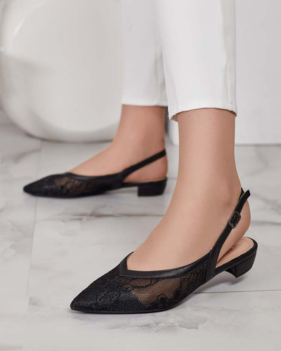 Royalfashion Moteriški a'la balerinos tipo sandalai su nėriniais Benoce