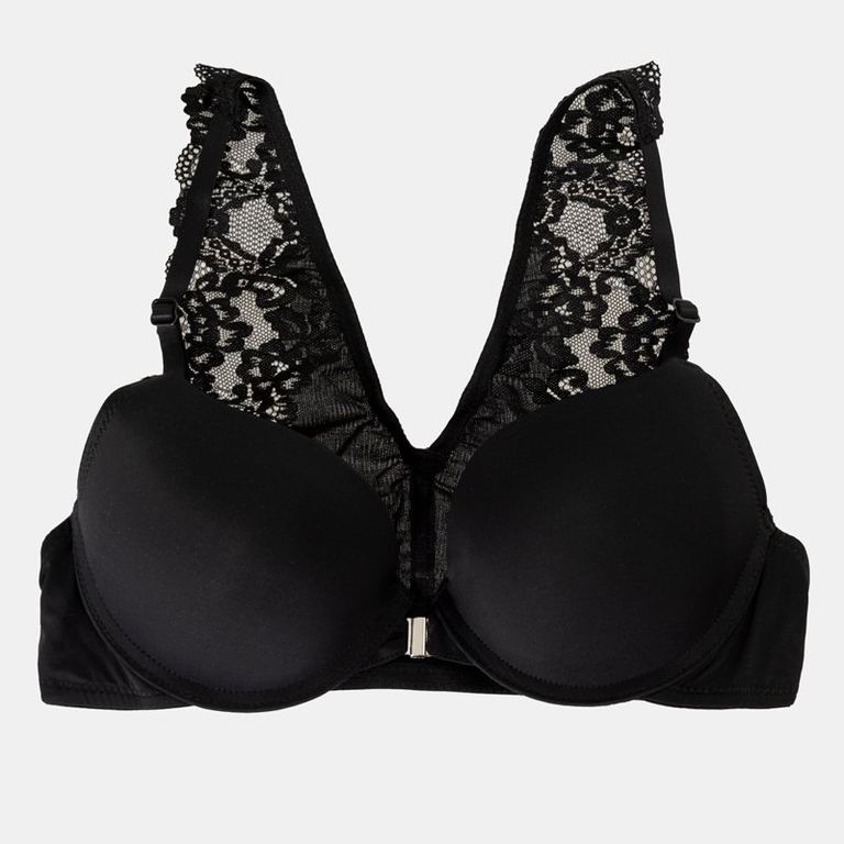 Черный женский бюстгальтер с кружевом