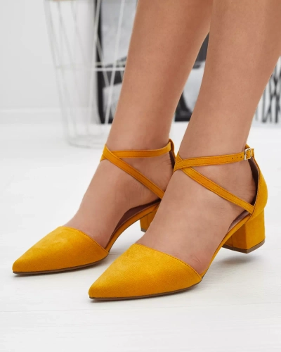 Moteriškos garstyčių basutės ant stulpelio Crisco - Avalynė