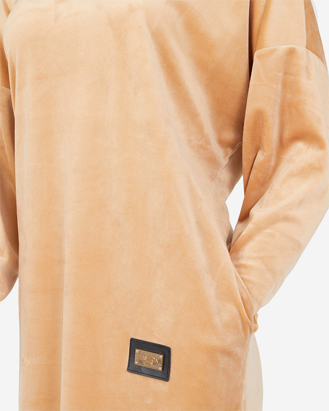 Moteriška tunika su smėlio spalvos kubiniu cirkoniu - Drabužiai