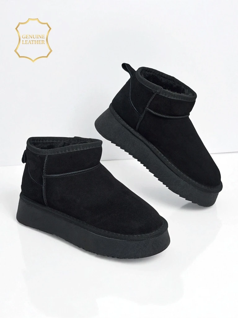 Trumpi a'la sniego batai moterims iš natūralios odos Elunara