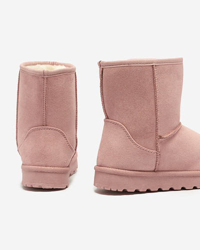 Rožinės spalvos moteriški apšiltinti ekovamšos sniego batai Xetik - Avalynė