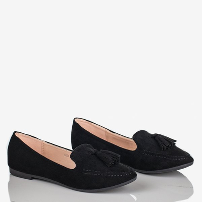 Czarne mokasyny z frędzelkami Jasper - Obuwie