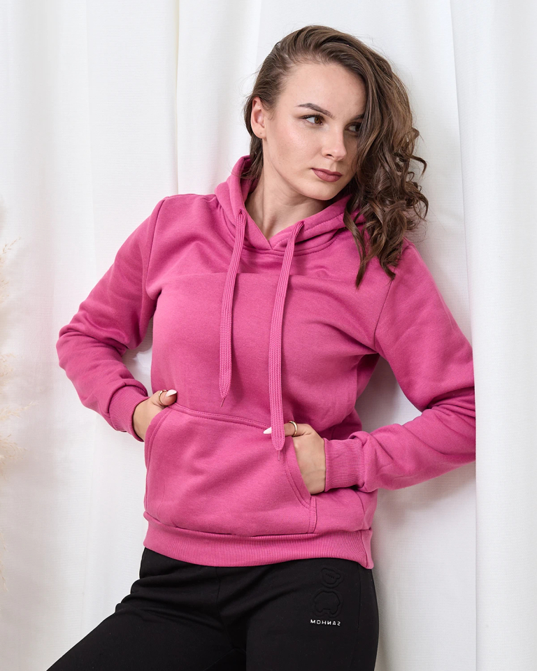 Royalfashion Темно-розовая женская толстовка без молнии