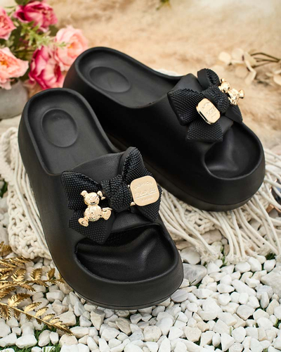 Royalfashion Женские резиновые шлепанцы с декоративным бантом Afeen