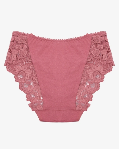 Темно-розовые женские трусики с кружевом - Нижнее белье