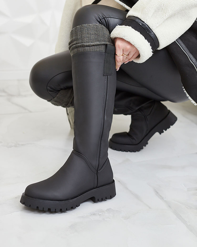 Royalfashion Женские высокие сапоги черного цвета Denesis