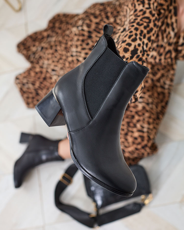 Royalfashion Juodi moteriški žemakulniai batai Nejery