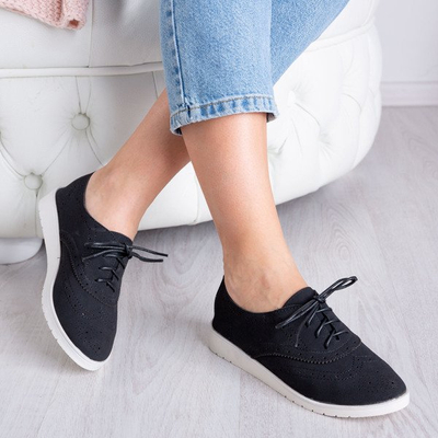 Czarne półbuty z na platformie Malasia - Obuwie