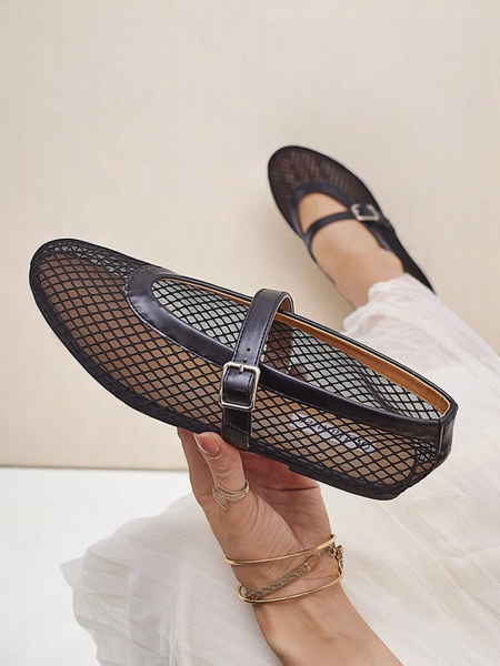 Royalfashion moteriškos atviro rašto balerinos su dirželiu Naommi