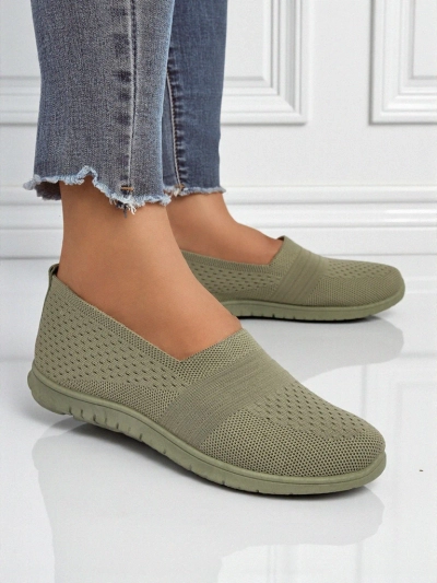 Damskie mokasyny Gaia Verde – wygodne zielone buty z tkaniny na płaskim obcasie -> Женские мокасины Gaia Verde - удобные зеленые туфли из ткани на плоском каблуке