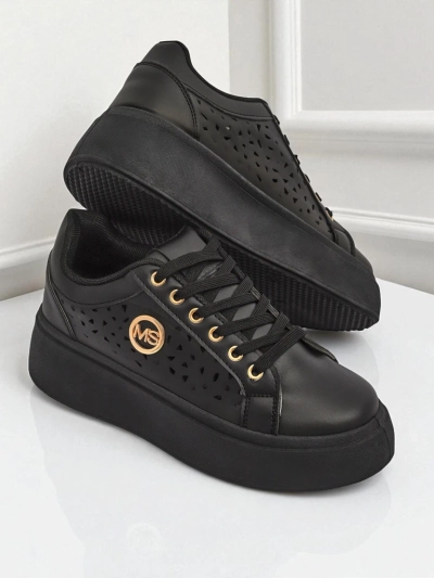 Aurelia Nero - Черная платформа Royalfashion из экокожи, модель LH201-8