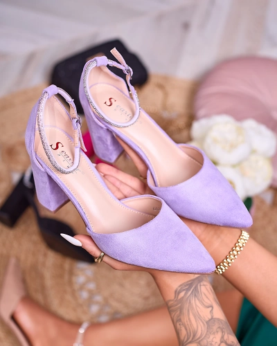 Royalfashion Фиолетовые женские туфли с цирконами Britica