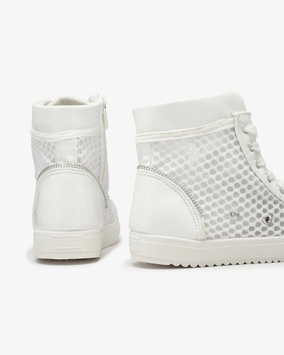 Белые кроссовки для девочек с высоким верхом Borris- Footwear