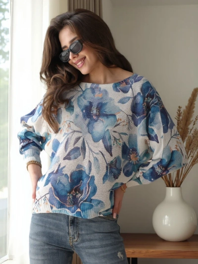 Royalfashion Тънък женски пуловер с принт